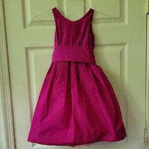 Crewcuts Avery Silk Faille Dress, Bold Berry Purple, 5T